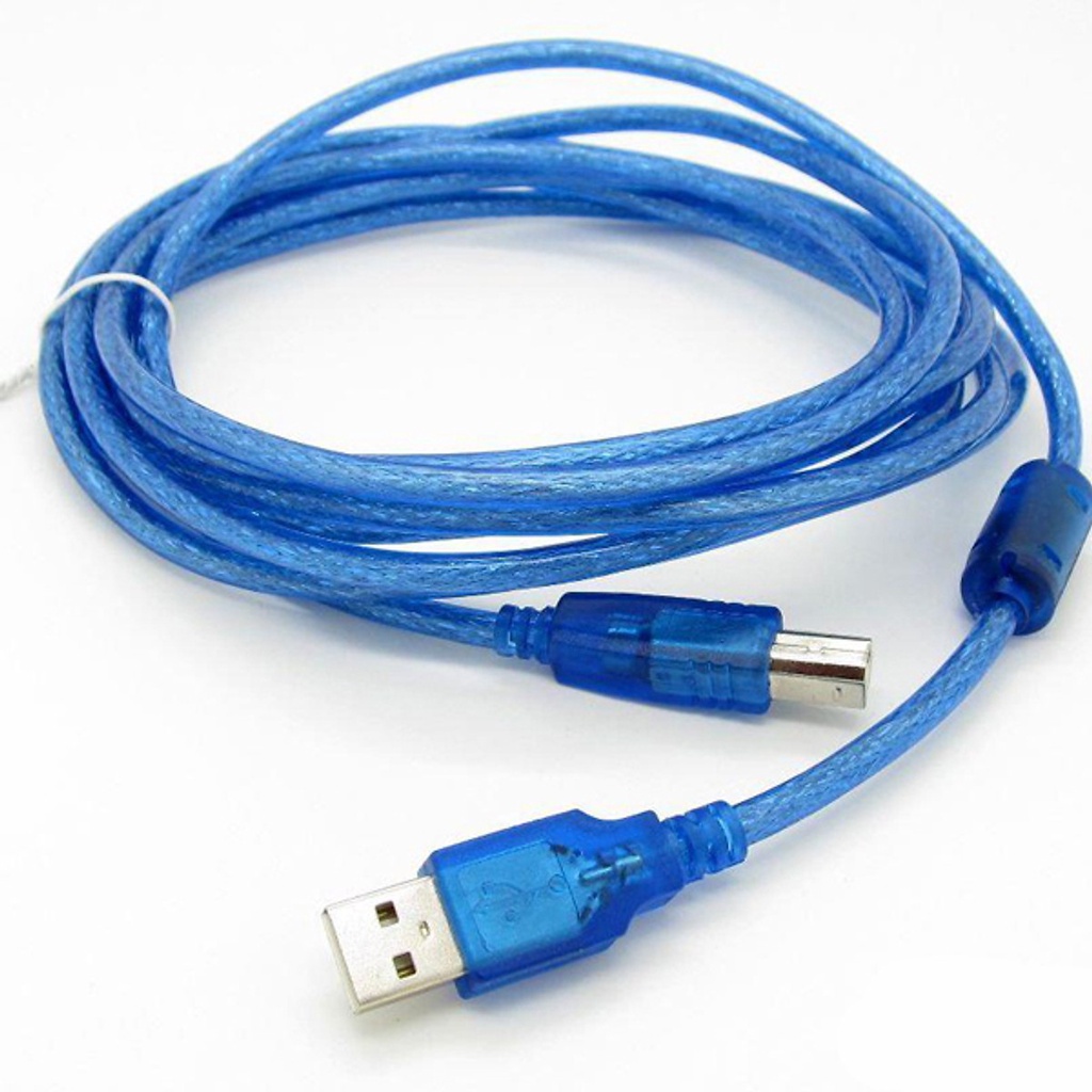 Dây máy in cổng USB 2.0 dài 1.5M 3M 5M 10M màu xanh hoặc xám chống nhiễu kết nối máy in với PC hàng loại tốt ARIGATO