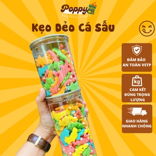 Kẹo dẻo cá sấu, kẹo dẻo cá sấu siêu ngon, đồ ăn vặt sạch hủ 480gr