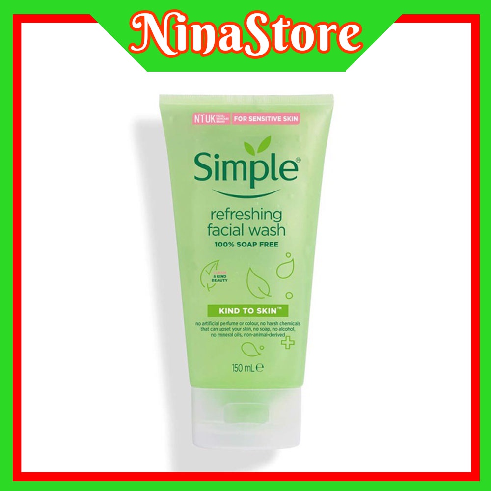 Sữa Rửa Mặt Dạng Gel Simple Kind To Skin Refreshing Facial Wash- NinaStore