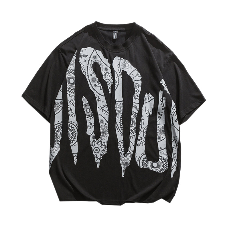 ♞AFF LIGA♞ áo nam Tay Ngắn Oversize Phong Cách Hip Hop Năng Động