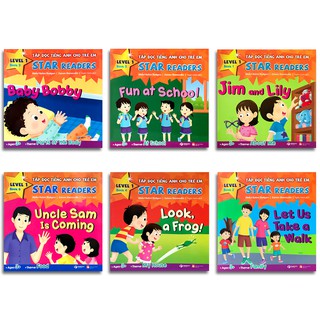 Sách - Tập Đọc Tiếng Anh Cho Trẻ Em - Star Readers (Bộ 6 cuốn) (Song ngữ Việt - Anh)