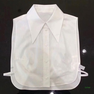 Áo Thun Cotton Giả Cổ Bẻ Dáng Tam Giác Tháo Rời Được Thanh Lịch Cho Nữ