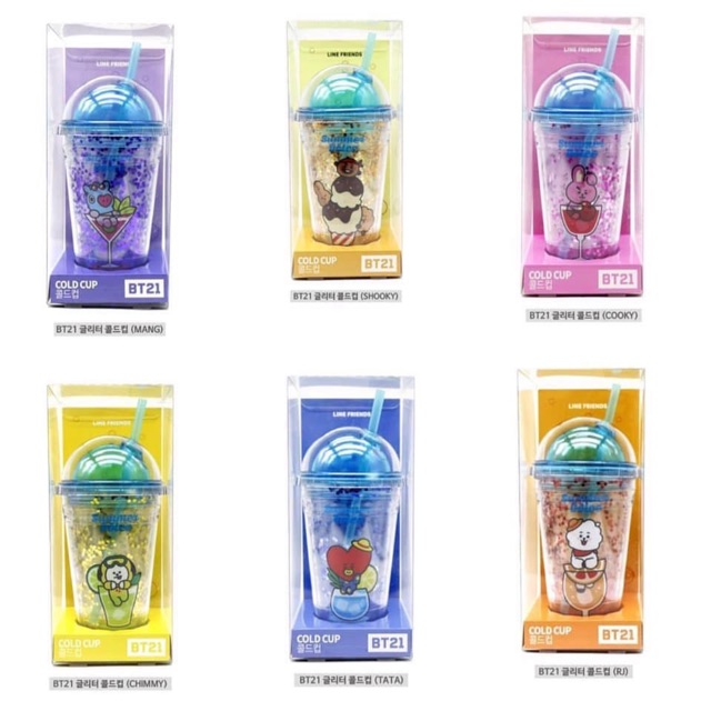 Cốc kèm ống hút | Cold cup BT21 Official