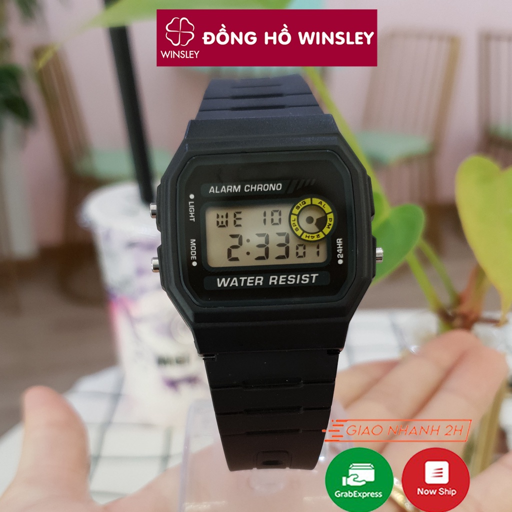 ✻☑Đồng hồ điện tử thể thao đeo tay nam nữ chính hãng SK huyền thoại F-94WA dây cao su giá rẻ