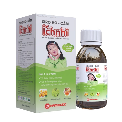 Siro ho Ích Nhi hỗ trợ giải cảm, giải ho, tiêu đờm, hắt hơi, sổ mũi cho bé (chai 90ml)