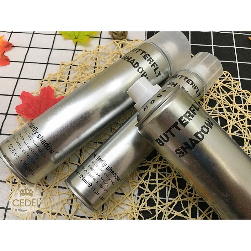 Gôm xịt tóc nam BUTTERFLY SHADOW 600ML, Gôm bạc giữ nếp tạo kiểu nam nữ Lamyra