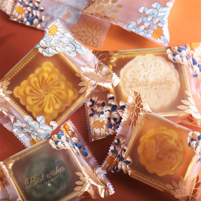 Túi đựng bánh trung thu hoa cúc 50g/75g/125g 100c