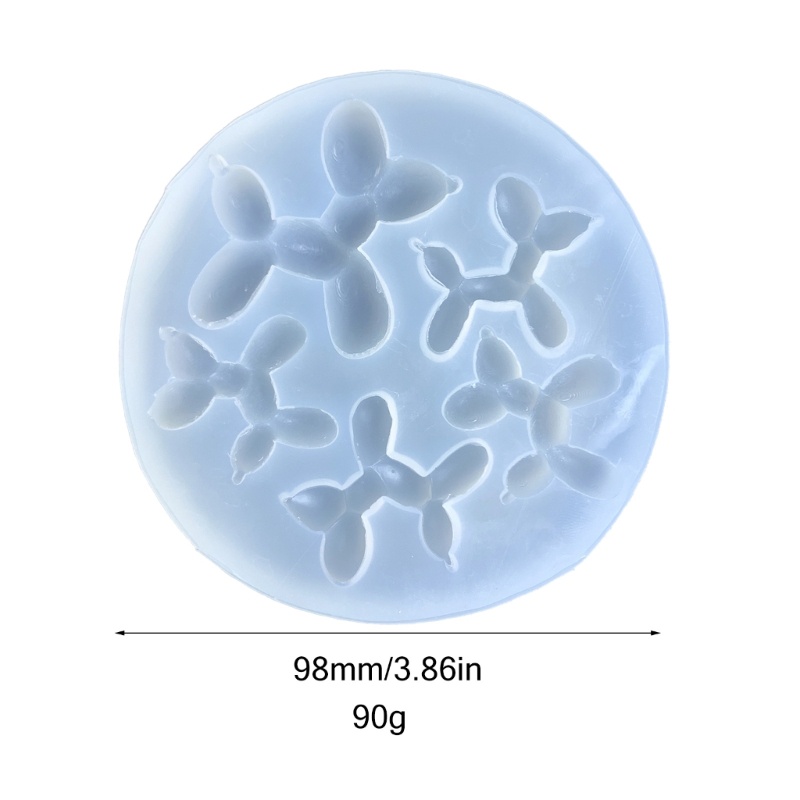 Khuôn Silicone Làm Móc Khóa Thủ Công DIY Hình Chú Chó Và Bong Bóng Đáng Yêu