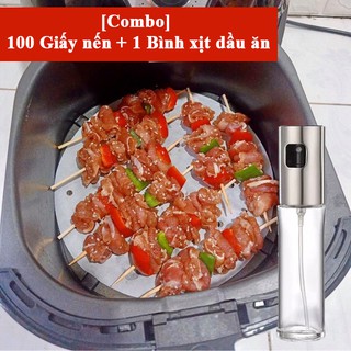 [COMBO] 100 giấy nến 20 cm và 1 Bình xịt dầu ăn thủy tinh 100ml