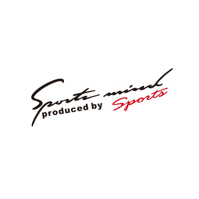 Tem Decal Laser Dạ Quang Phát Sáng Dán Trang Trí Xe Ô Tô Dòng Chữ "Sport mind - Produced By Sports"