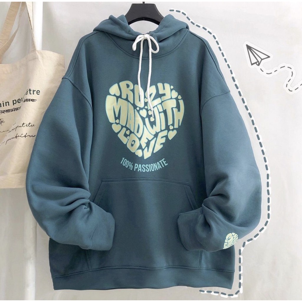 Áo Hoodie Nỉ Bông in hình trái tim Form Rộng Ulzzang (Ảnh Thật) cho nam và nữ | BigBuy360 - bigbuy360.vn