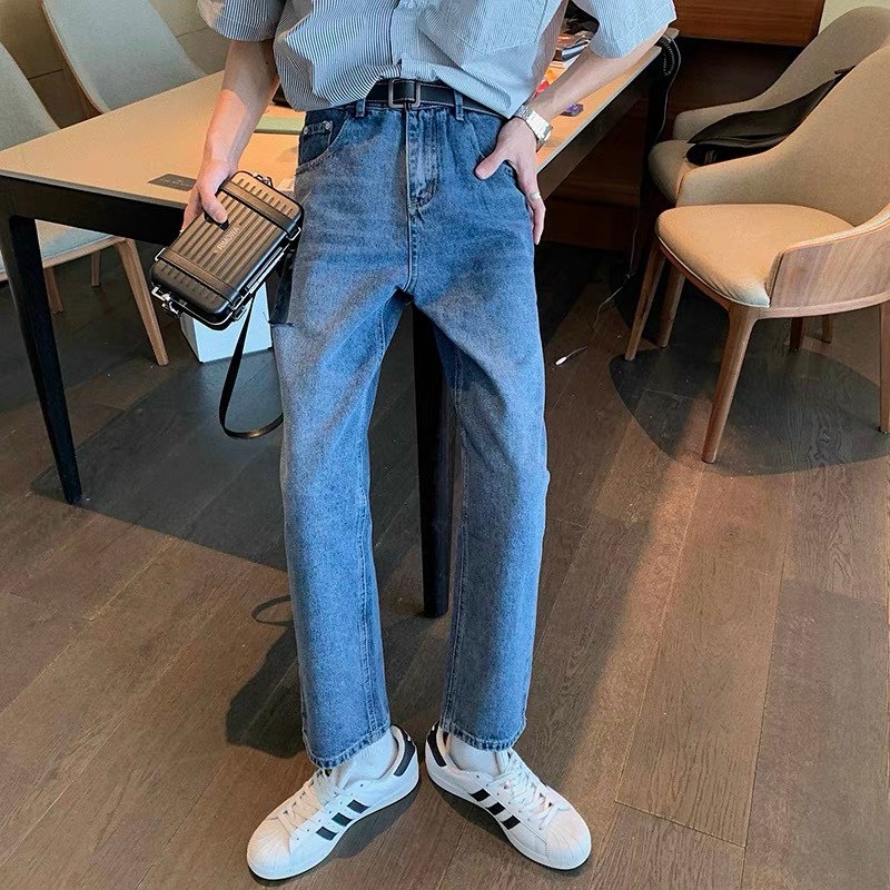 Quần baggy jeans nam xẻ đùi unisex