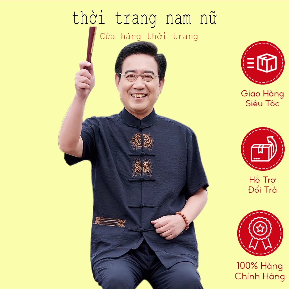 ▲Bộ Đũi Nam, Áo Cộc Tay Cổ Tàu, Quần Chun Ống Suông Chất Thái, Form Chuẩn Cao Cấp Chống Nhăn Mát Lạnh -T4