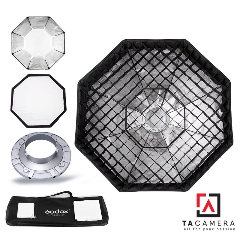 Bowen Mount Softbox Octagon Godox bát giác 95cm/120cm/140cm (Có tổ ong)