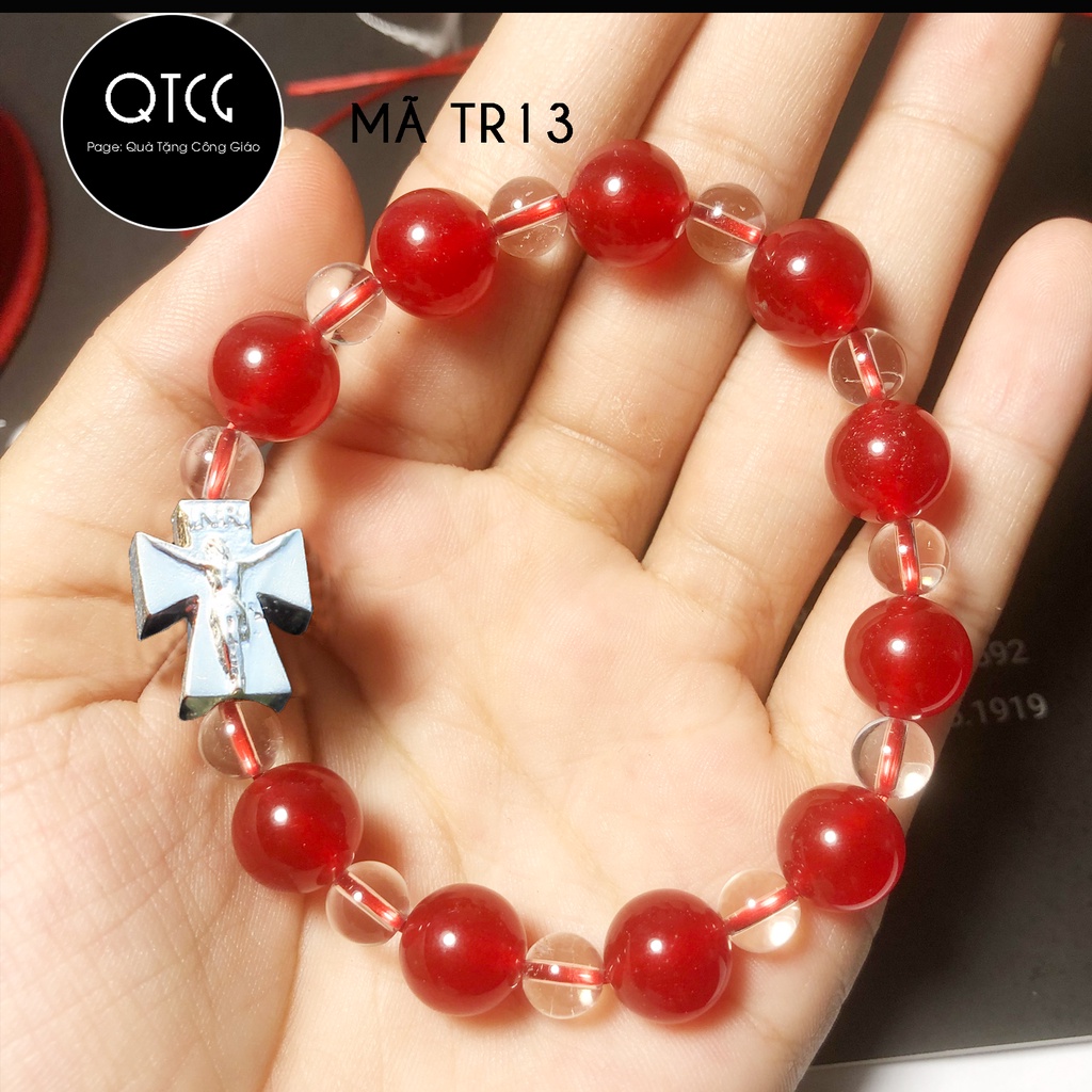 Vòng Mân Côi - Tràng Hạt Đá - Mẫu TR13 cho nam nữ - Quà tặng Công Giáo tinh tế, ý nghĩa