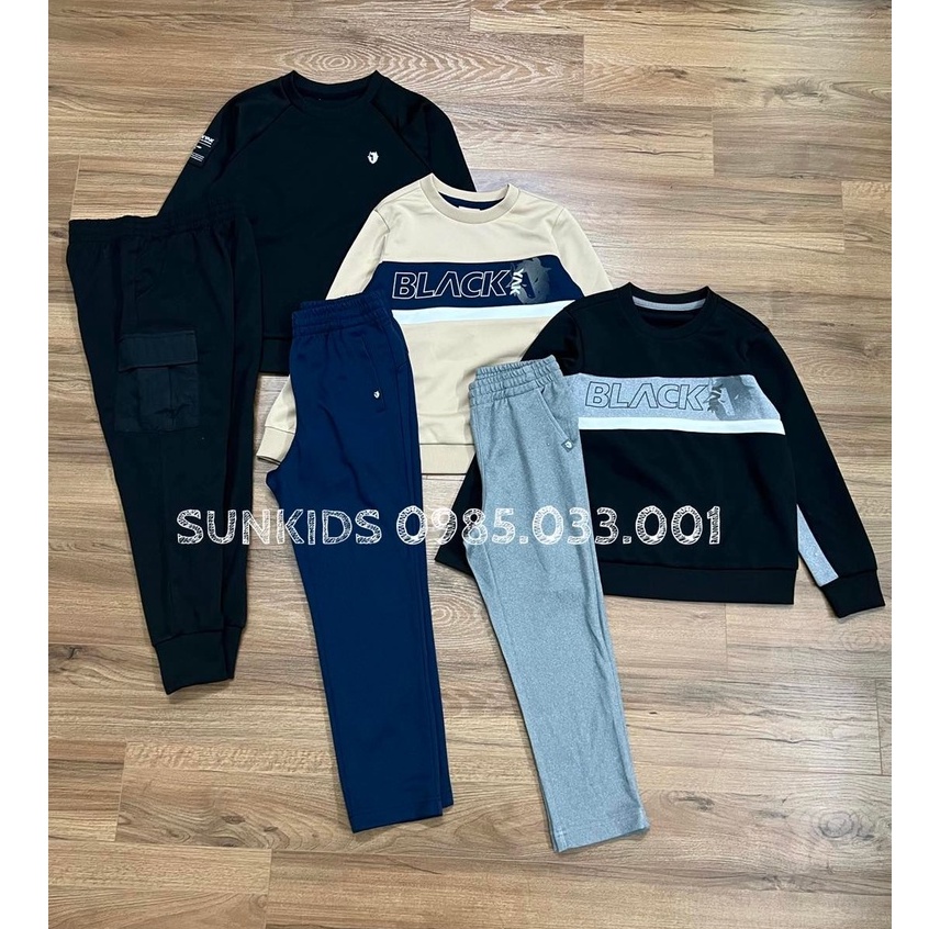 Bộ thu đông bé trai chữ Black