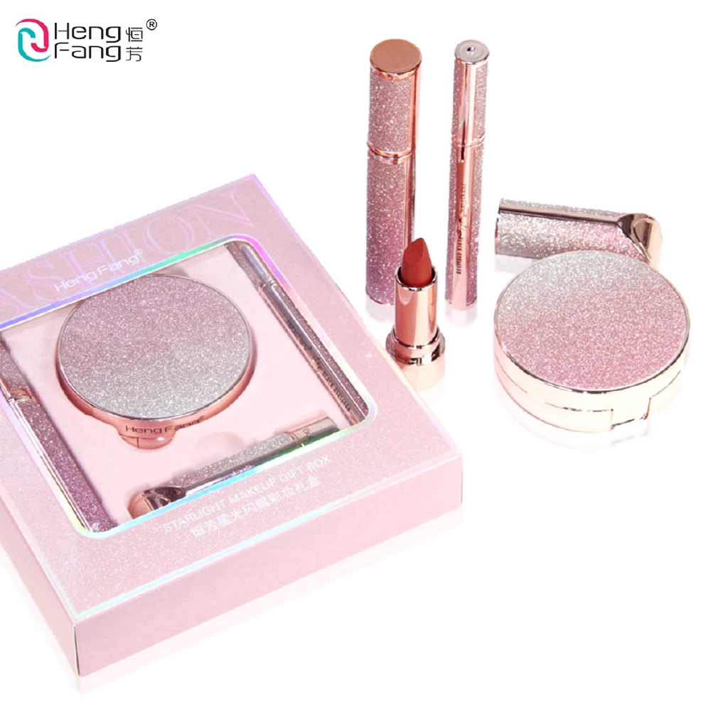 HengFang Starlight Cushion BB Eyeliner Lipstick Mascara  Sparkle Makeup Gift 1Set H9387