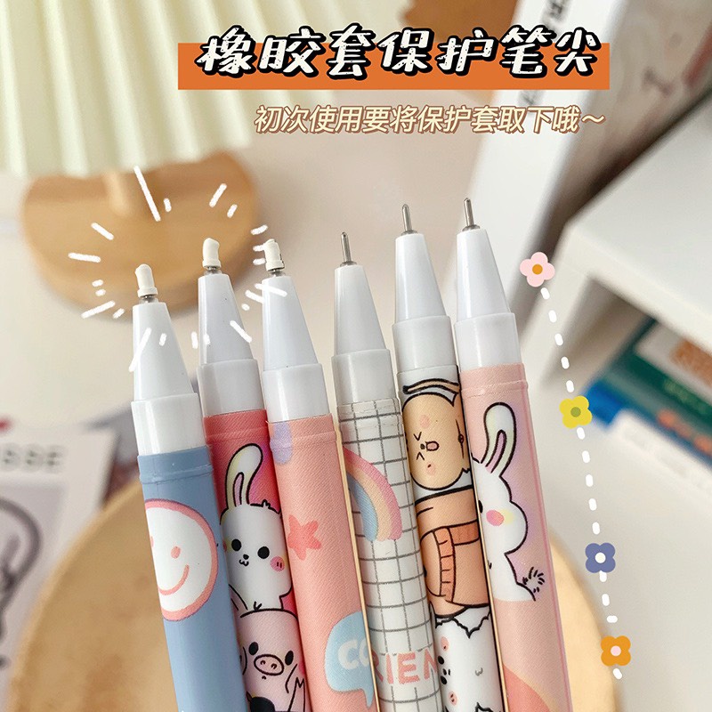 Bút gel đầu 0.5mm Bút gel mực đen bút gel. Bút gel mô hình hoạt hình dễ thương B12