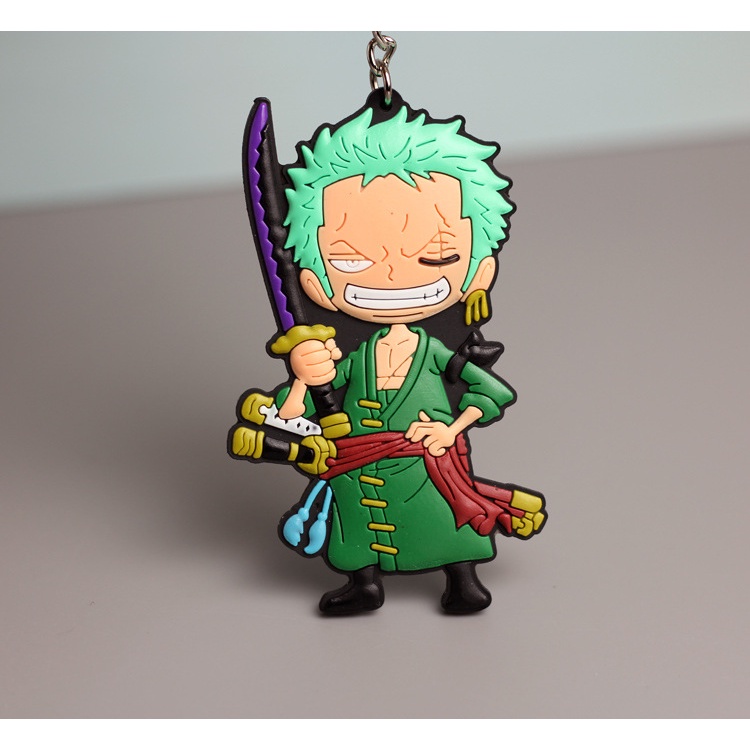 Set 2 Móc Khóa Hình Nhân Vật Luffy Zoro Chopper Hai Mặt Trong Phim Hoạt Hình One Piece