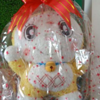 Gấu bông doremi xù màu vàng