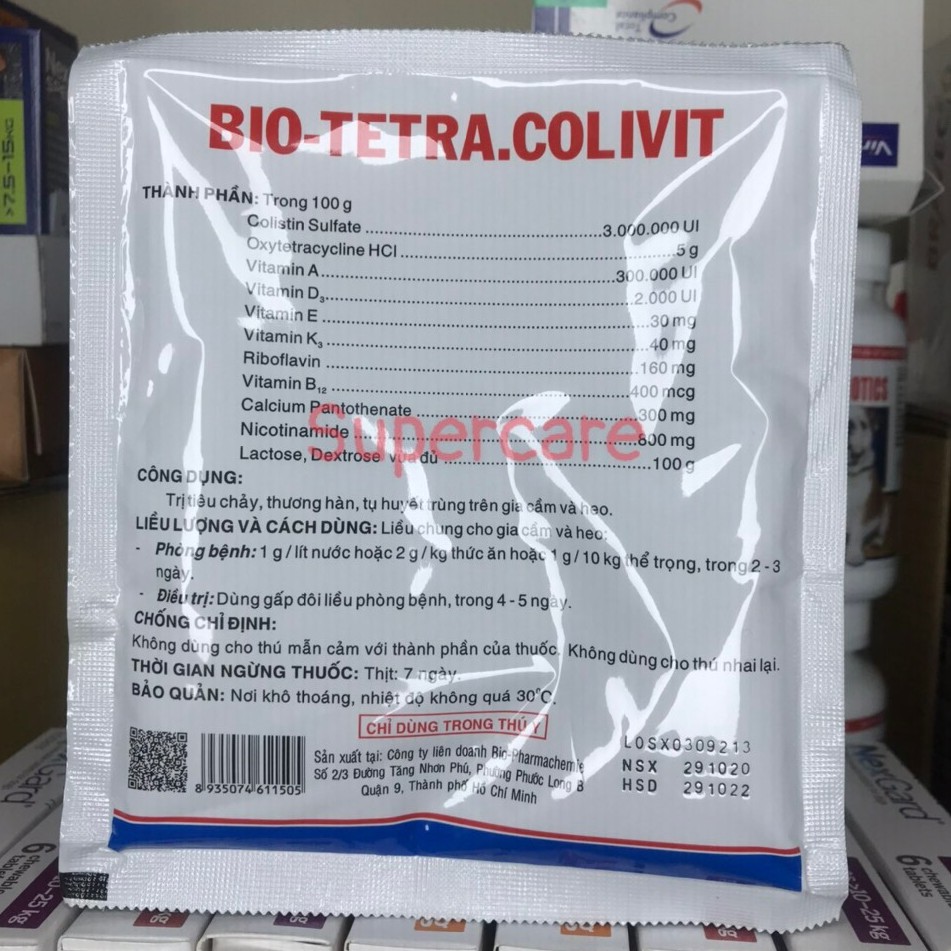 Bio Tetra Colivit 100Gr - Úm Gà Vịt, Cút Con