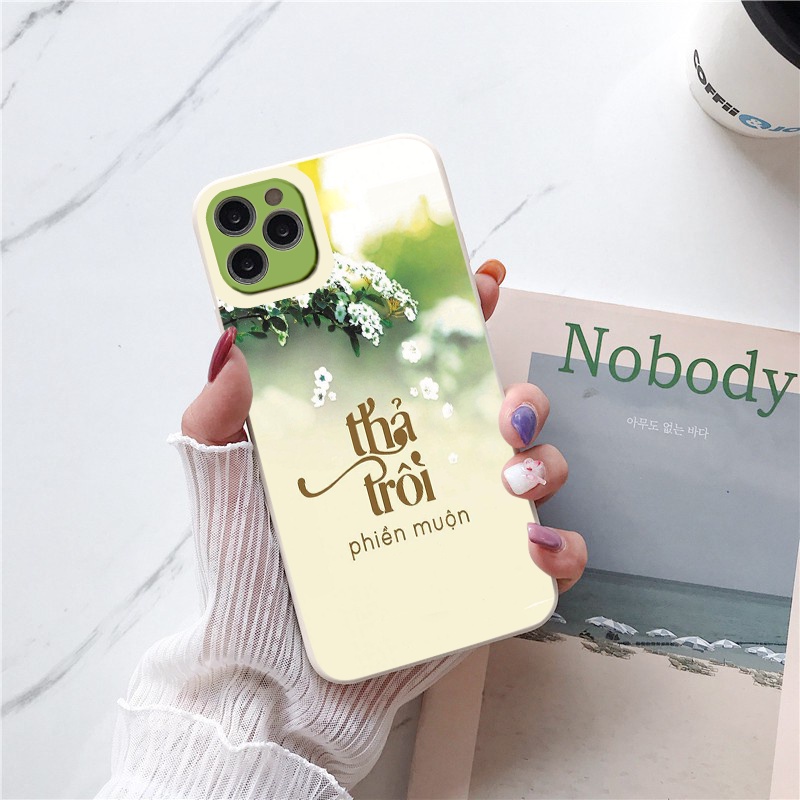 Ốp lưng iphone viền vuông chống sốc thả trôi muộn phiền ốp iphone 6/6s/11/12/13/pro/promax/7/8/plus/x/xr/xsmax