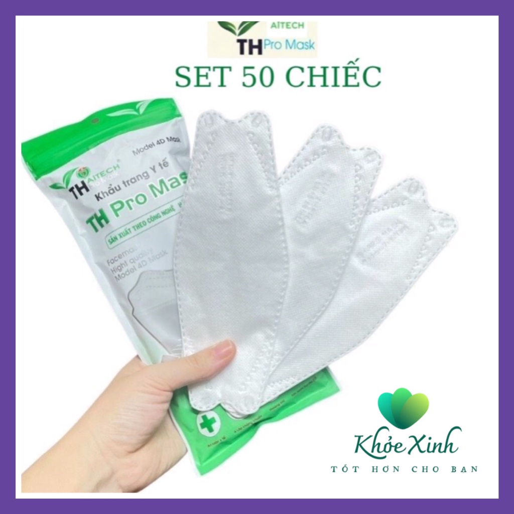 (Set 50 Cái) Khẩu Trang Y Tế 4D KF94 TH PRO MASK 4 Lớp Tiêu Chuẩn Hàn Quốc