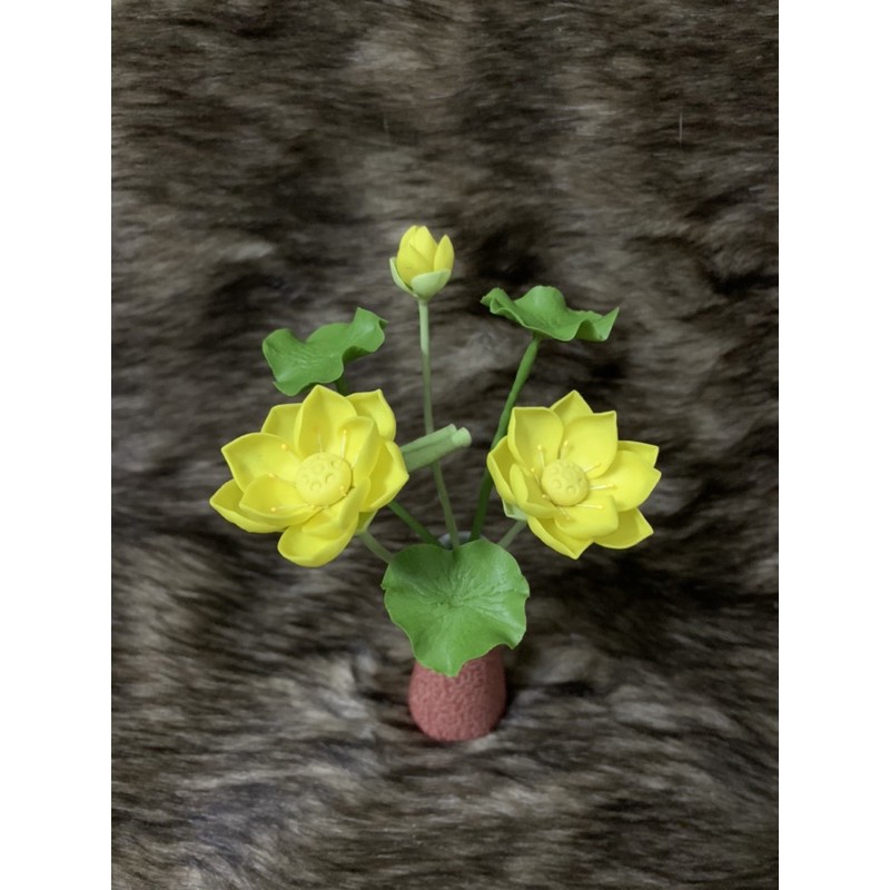 Bình hoa sen đất sét mini L