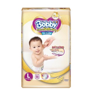Tã Quần Siêu Mềm Bobby Extra soft Dry gói lớn đủ sze M64/L56/XL50/XXL46