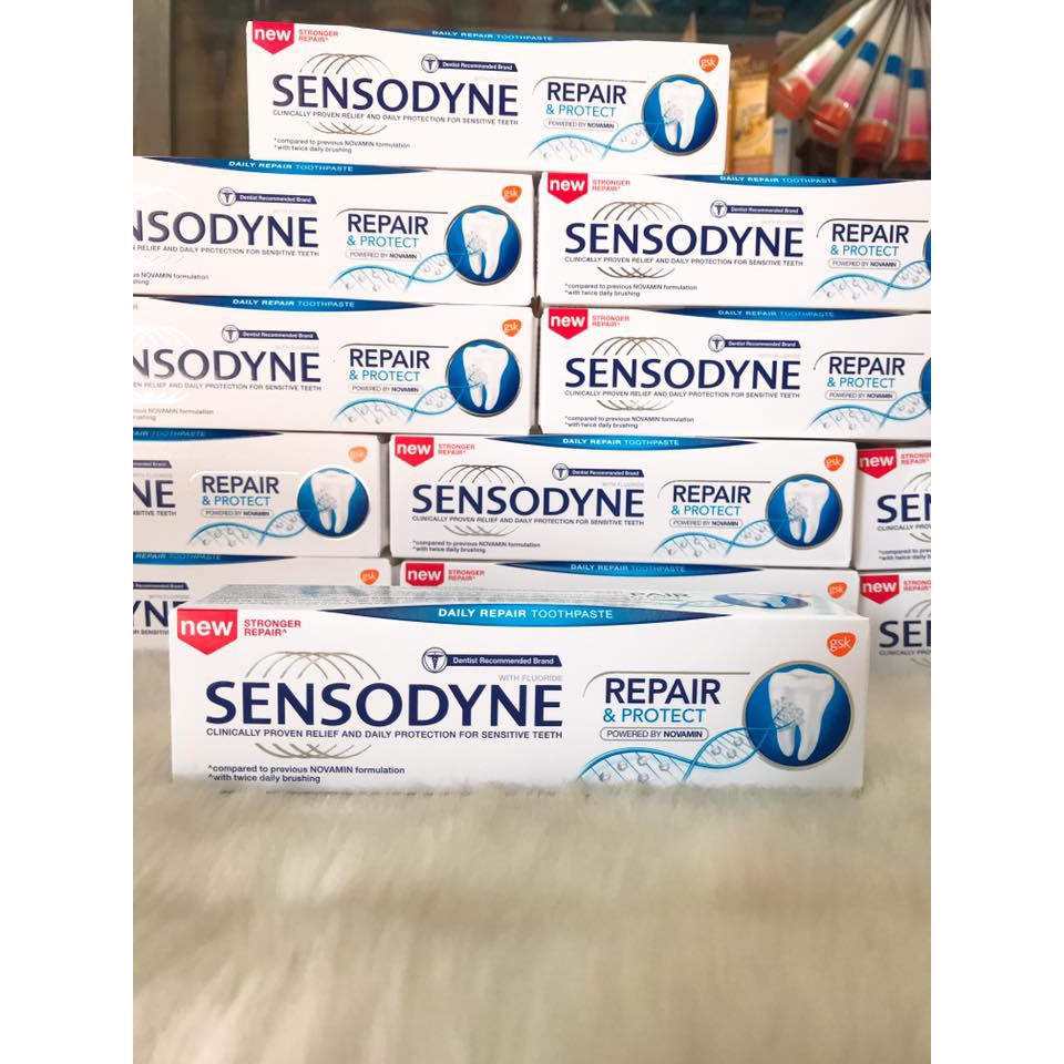 (100g) Kem đánh răng phục hồi răng nhạy cảm Sensodyne Repair & Protect chính hãng cty
tri e buot chan rang chong hoi mie