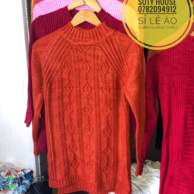 Len cổ cao dáng dài xẻ tà