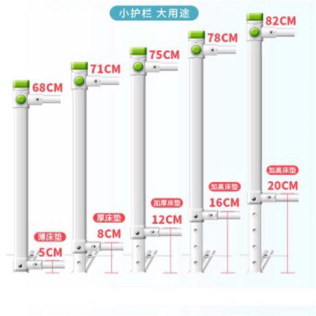 BÁN CHẠY THANH CHẮN GIƯỜNG M6 M8 2M  MẪU MỚI CHÂN DẸT, NÚT BẤM KHÔNG KÊNH ĐỆM