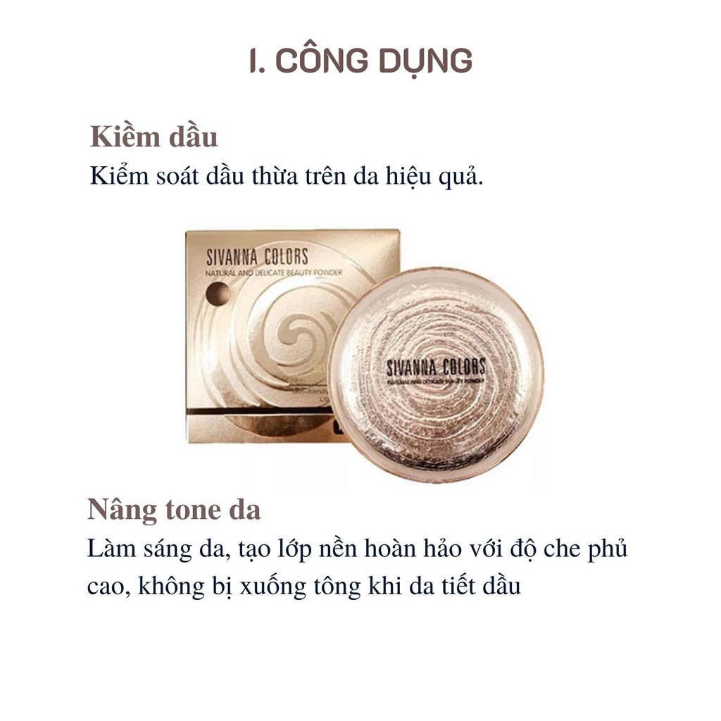 Phấn phủ kiềm dầu Sivanna Colors Thái Lan chính hãng