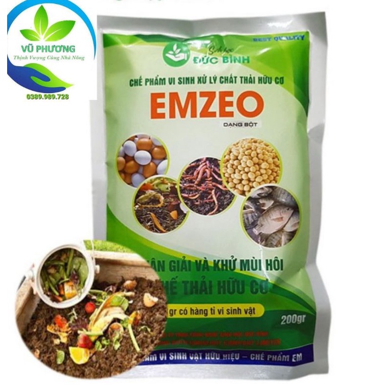 Chế Phẩm Vi Sinh EMZEO Ủ Phân Và Rác Thải Hữu Cơ Gói 200g