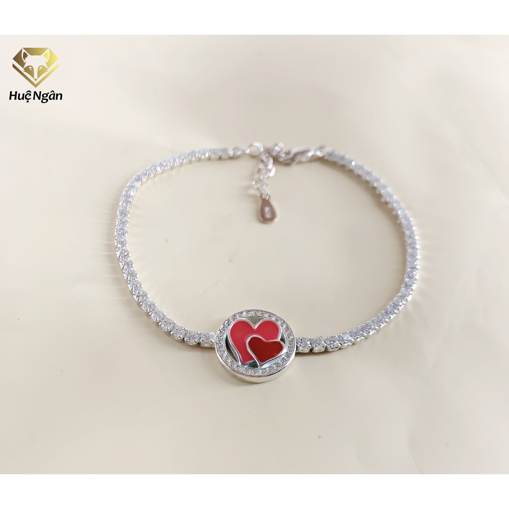 Lắc tay bạc 925 Huệ Ngân - Tim Xinh X17