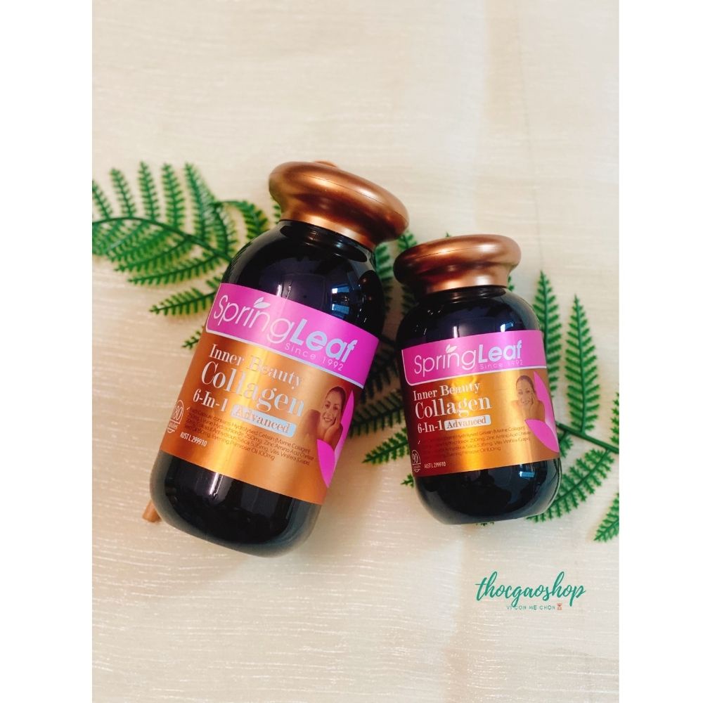 Viên uống bổ sung Collagen Spring Leaf Inner Beauty Collagen 6in1 advance giúp làm đẹp da giảm thâm nám 90/180 viên Úc