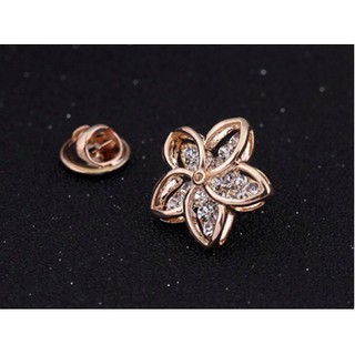 Ghim cài áo khuôn chiếc hoa 5 cánh đính đá pha lê nhân tạo