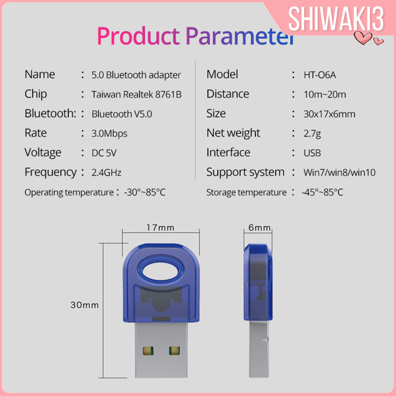 Usb Bluetooth 5.0 Dongle Cho Windows 7 8 10 Pc Laptop | BigBuy360 - bigbuy360.vn