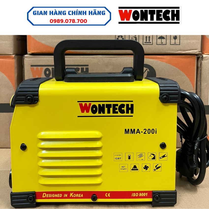 Máy hàn mini Wontech MMA 200I điện tử nhỏ gọn bắt mối hàn nhanh chuyên 2.5-3.2ly