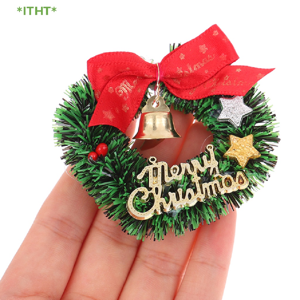 1 Vòng Hoa Giáng Sinh Mini 1: 12 1: 6 Cho Nhà Búp Bê Mới