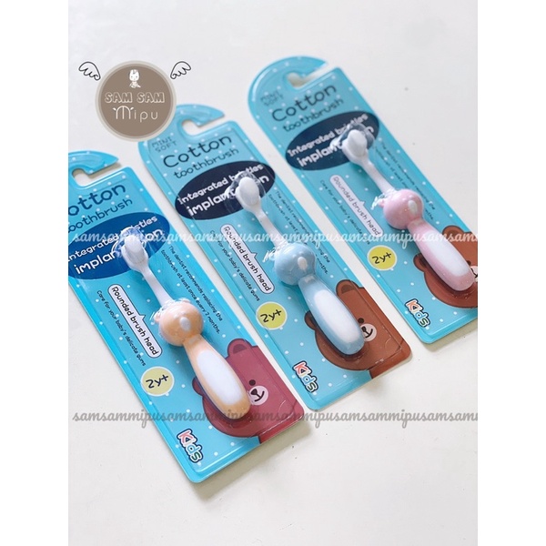 Bàn chải đánh răng lông cotton siêu mềm cho bé Cotton toothbrush - Shop Mẹ Sam