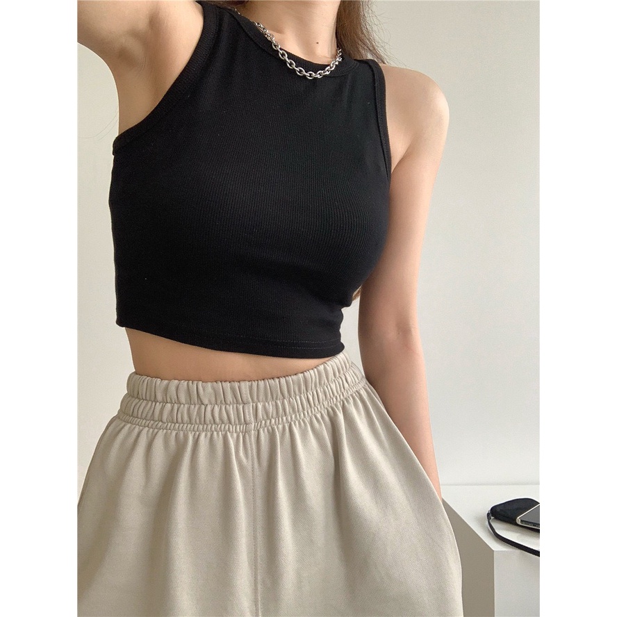 Áo Croptop ba lỗ ôm Body kiểu dáng Basic Okélla