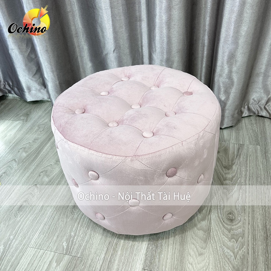 Đôn Nỉ Tròn, Đôn Tròn Đính Khuy Cách Điệu Dáng Thấp 30Cm Và Đk 40 (HÌnh Thật shop chụp)