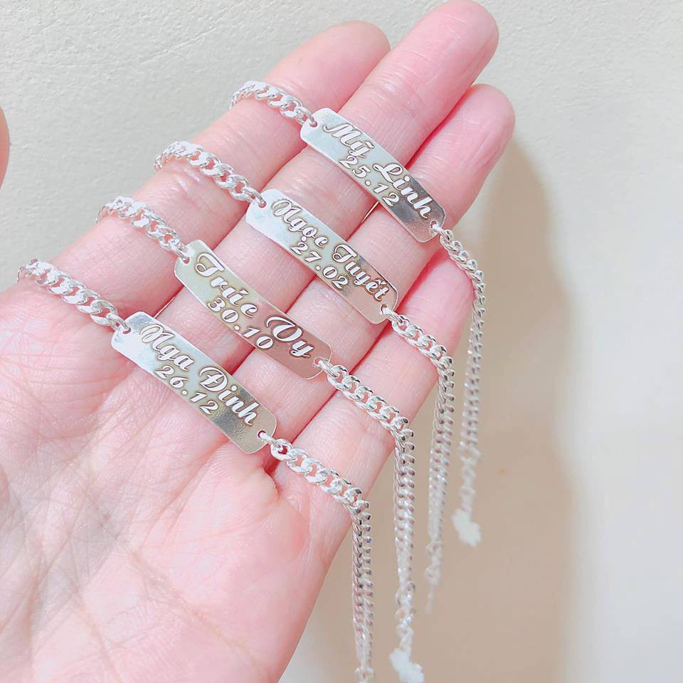 FREE SHIP VÒNG TAY CHO BÉ VÀ MẸ BẠC TA KHẮC THEO YÊU CẦU