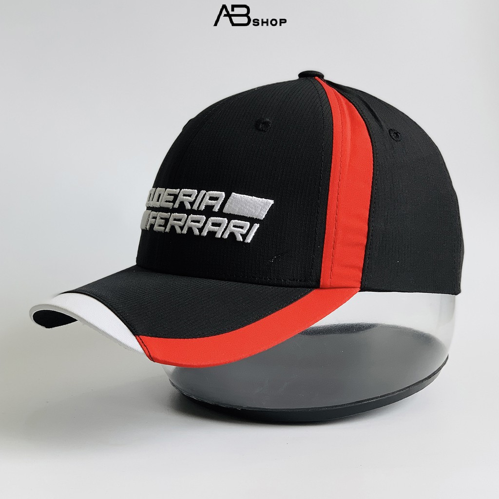 Nón Kết Mũ Thể Thao Ferrari Đen Đỏ AB-30043