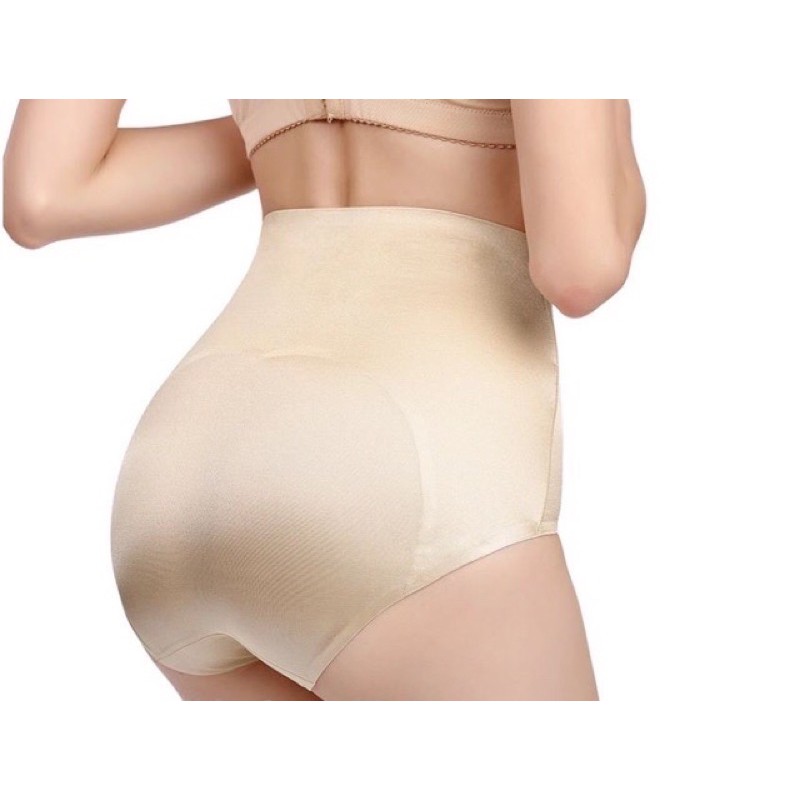 Quần Gen bụng satin chống cuộn Siêu thon gọn _ Quần nịt bụng định hình su lụa vát chéo 8029