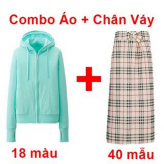 Áo chống nắng Cotton- Áo chống nắng nữ đẹp (Combo Áo+ Chân váy)