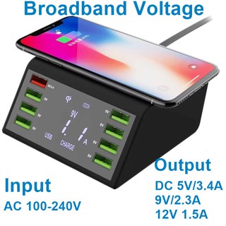Đế Sạc Nhanh Không Dây 8 Cổng Usb 3.0