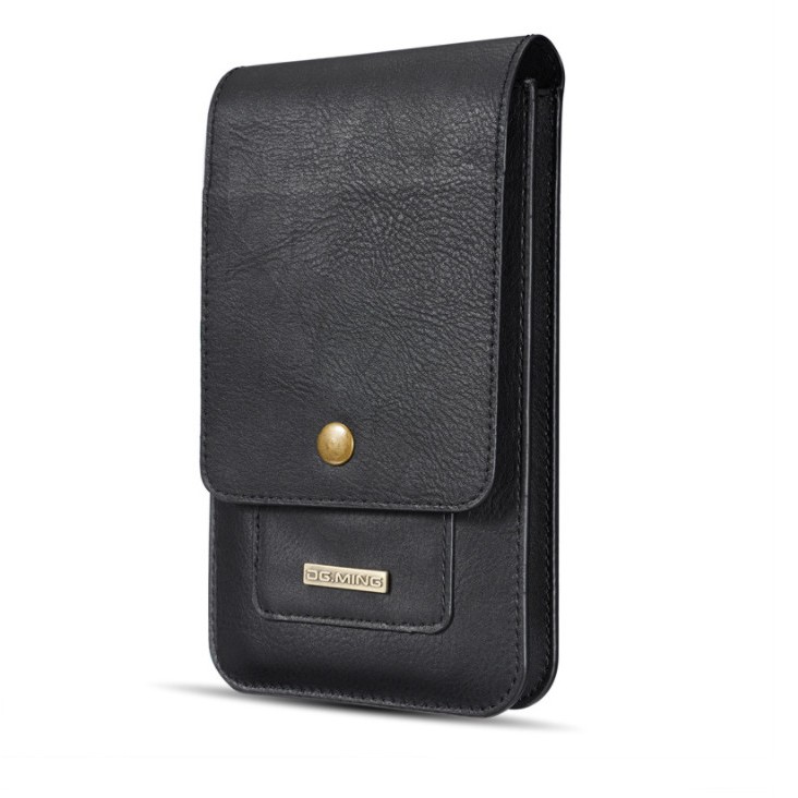 Bao da 2 ngăn đựng điện thoại đeo ngang hong - V017