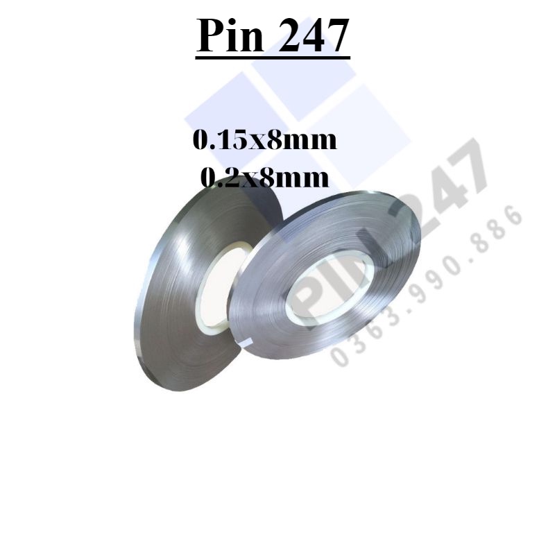 Kẽm hàn cell pin ,kẽm đôi 0.15, kẽm đơn 0.2x8mm 0.15x8mm 1 mét (loại 1)